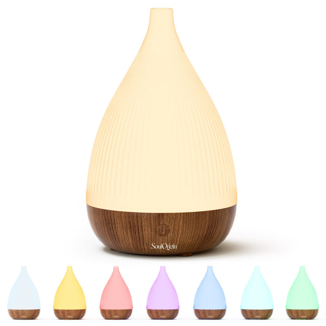 Ultrasonic Essential Oil Diffuser, Home Fragrance Aroma Diffuser with Auto Shut-Off, 8-Color Night Light & Ultra-Quiet O