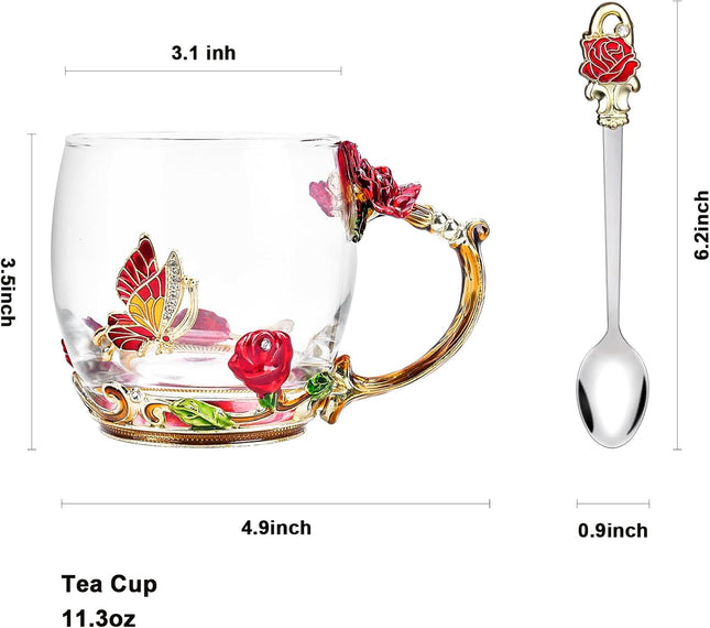 OEAGO Gifts for Mom Women Mothers Day Glass Coffee Enamels Mug Best Birthday Valentines Gifts for Her Girlfriend Wife fr