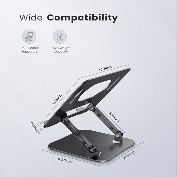 Adjustable Laptop Stand for Desk, Aluminum Portable Laptop Stand, Lightweight 500g, Foldable Ergonomic Computer Notebook stand Holder for 11-16"