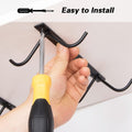 Cabinet Hook Mug Holder - Hanging Coffee Cup Rack for Kitchen, under Cabinets Metal Hangers Organizer Shelf Storage Utensil ?Black?
