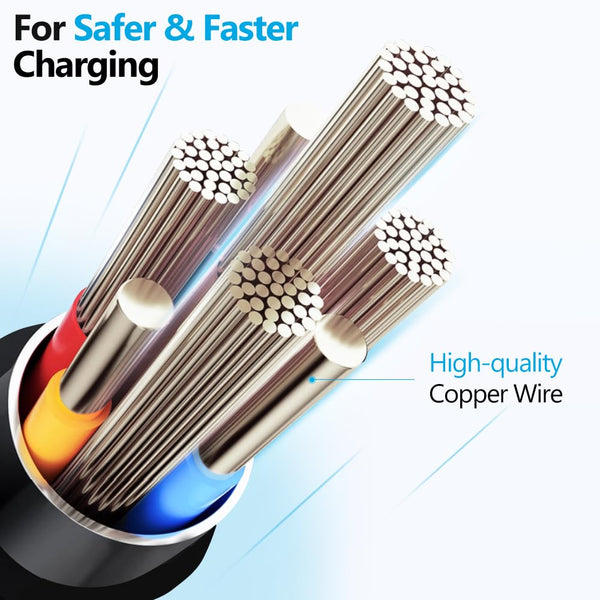 Puxnoin Multi Charging Cable 5 in 1, 2Pack 4FT USB C Multi Charger Cable Universal Multiple Charging Cord with USB C/Micro USB Connectors for Most