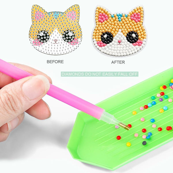 SINHOWANG Diamond Art Kits for Kids 4-8 Years Old, Arts and Crafts for Kids Ages 8-12 Girls Boys Art Supplies, 6Pcs Animal Mosaics Gem Stickers