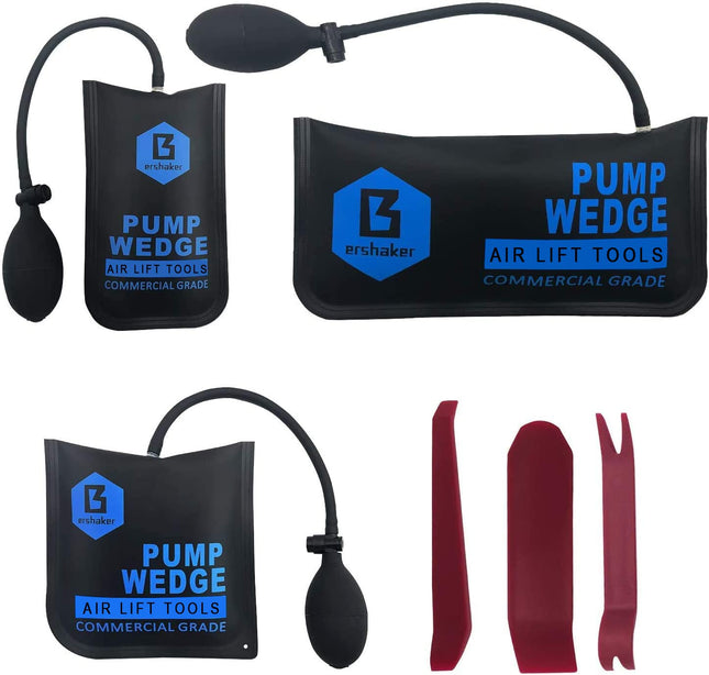 Air Wedge Bag Kit,Air Wedge Bag Pump, 3 Pack Commercial Inflatable Air Wedge Pump Bag Tool, Professional Leveling Kit & 