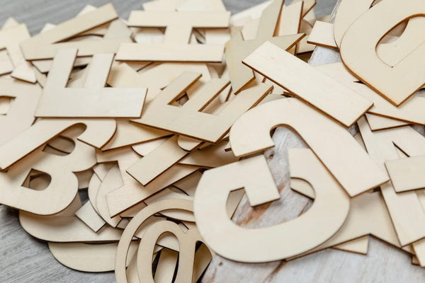 FROSTDONKEY 162 Pieces 2 Inch Unfinished Wooden Craft Letters with Storage Tray, 2 in Small Wooden Alphabet Letters for Crafts, Wall Decor, DIY,