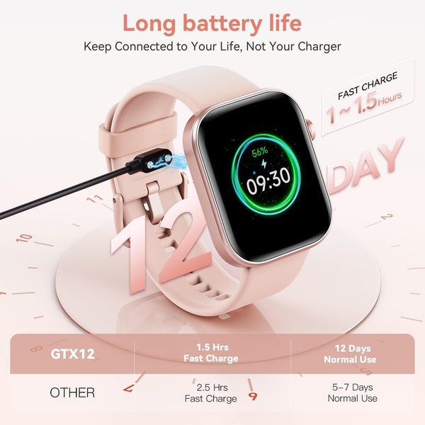 ENOMIR Smart Watch for Women Iphone & Android,1.99"" AMOLDE Screen 3ATM Waterproof Fitness Watch with Answer/Make Call AI Voice,24H-Heart