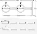 Goowin Double Curtain Rod Holder, 2Pcs Brackets Hooks for Living Room, Bedroom Drapery Rods (White)