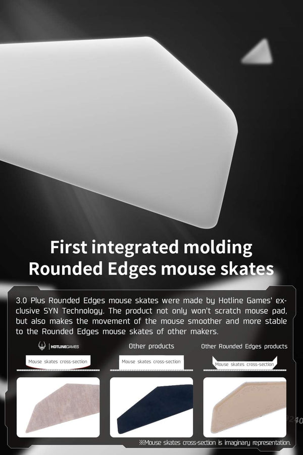HOTLINEGAMES 2Sets 3.0 plus Rounded Curved Edges Mouse Feet Skates Compatible with G502 Hero, Proteus Spectrum RGB Gaming Mouse Feet Replacement
