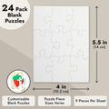 Bright Creations 24 Sheets Blank Puzzles to Draw on Bulk, 5.5 X 4 Inch Jigsaw Puzzle Pieces for DIY, Arts and Crafts Projects