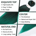 Green Pre Stretched Braiding Hair 26 Inch Braiding Hair Extensions Hot Water Setting Synthetic Hair Pre Stretched Crochet Braids Hair(26 Inch,3