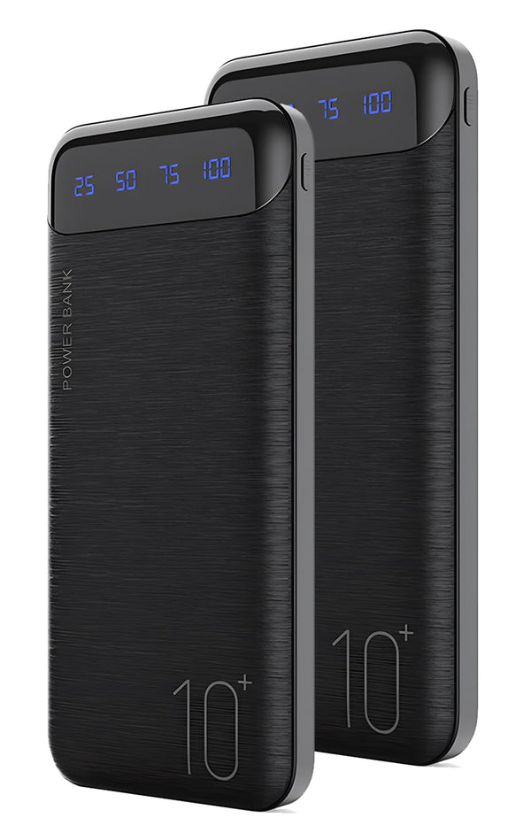 Power Bank 2 Pack 10000Mah Portable Charger with 2 USB 2.4A Outputs & USB C In/Out Slim Battery Pack for Huawei Iphone 16 15 14 13 12 Ipad Samsung