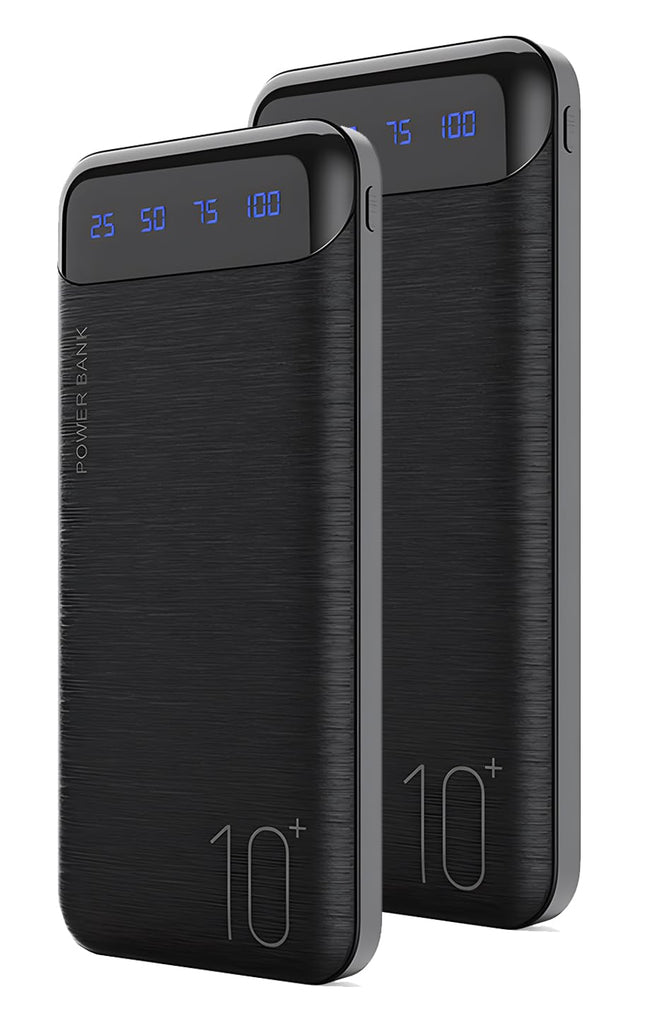 Power Bank 2 Pack 10000Mah Portable Charger with 2 USB 2.4A Outputs & USB C In/Out Slim Battery Pack for Huawei Iphone 1