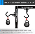 LOVIMAG Black Magnetic Hooks, 30Lbs Strong Magnetic Hooks Heavy Duty with Epoxy Coating for Refrigerator, Magnetic Cruise Hooks for Hanging,