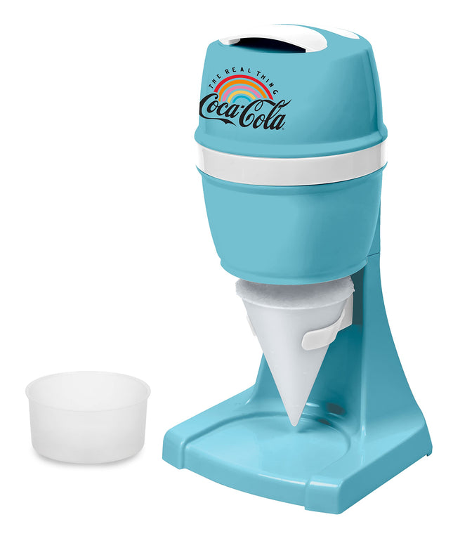 Nostalgia Coca-Cola Snow Cone Shaved Ice Machine - Retro Table-Top Slushie Machine - Includes 1 Reusable Plastic Cup and