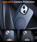 SPIDERCASE Designed for Iphone 13/14 Case, Magnetic Translucent with 2PCS Tempered Glass Screen Protector Anti-Fingerprint Anti-Scratch Phone