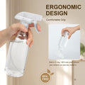 Plastic Spray Bottles, 2-Pack, 16.9 Oz, Mist & Stream, Heavy Duty Spraying, Empty Water Spray Bottle for Cleaning Solutions, Essential Oils, Hair,