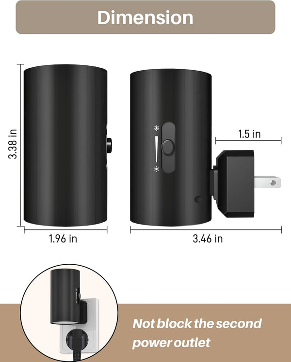 Night Lights Plug into Wall, LED Plug in Night Light, Dusk to Dawn Light Sensor, 0-100LM Adjustable Brightness Wall Light, Soft White 3000K,