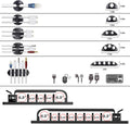 N NOROCME 192 PCS Cable Management Kit 4 Wire Organizer Sleeve,11 Cable Holder,35Cord Clips 10+2 Roll Cable Organizer Straps and 100 Fastening