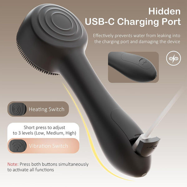 Facial Cleansing Brush Silicone Face Scrubber Waterproof Rechargeable Exfoliator Massage Device for Men & Women, Deep Pore Cleansing, Exfoliating,
