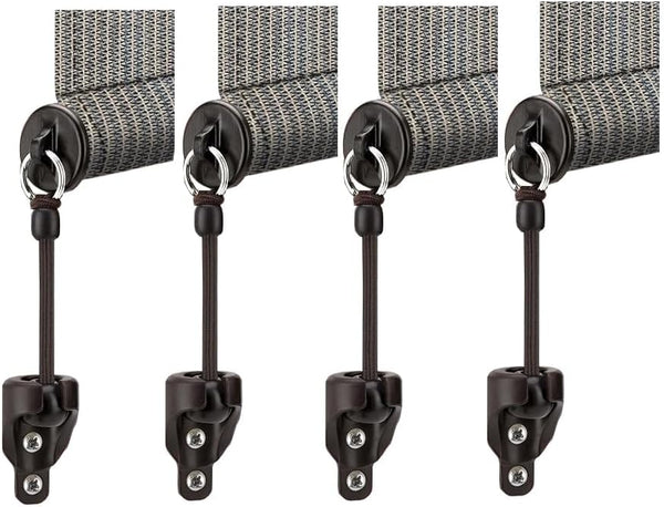 Sun Shade Parts Bungee Kit and End Cap,Weather Resistance,For Coolaroo Exterior Roller Shade,Outdoor Blinds,Roller Shades (Bungee Kit-2 Sets, Brown)