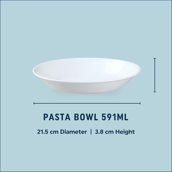 Corelle Vitrelle 6-Piece Bowl Set, Triple Layer Glass and Chip Resistant, 20-Oz Lightweight round Bowls, Winter Frost White