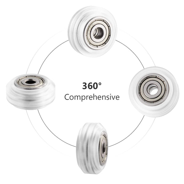 3D Printer Rollers Polycarbonate Gantry Wheels V Slot (13Pcs/Pack) Clear Ender 3 Bed Wheels 625Zz for Creality Ender Rollers Artillery Sidewinder