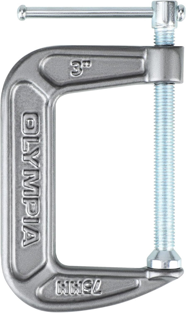 Olympia Tools Heavy Duty Cast Iron C-Clamps with 2-Inch Jaw Opening and 1-Inch Throat, 6 Pack