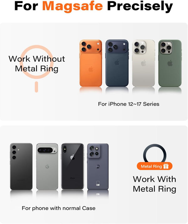A2C Gym Fitness Phone Mount for Magsafe - 17 N52 Strong Magnets Stable and Secure Phone Mount with Adjustable Strap, Compatible with Gym