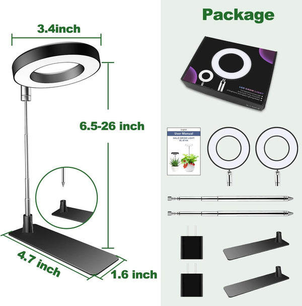Grow Lights for Indoor Plants, 48 Leds Full Spectrum Plant Light for Indoor Plants, Height Adjustable Growing Lamp with Base, 3 Optional
