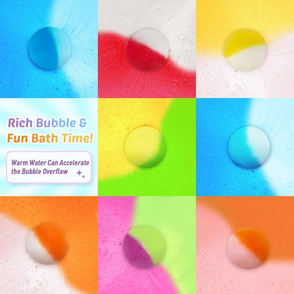 Bath Bombs for Kids with Toy Inside, 36 Pcs Bath Bombs with Glow in the Dark Dinosuar, Animal and Ocean Surprise Inside, Handmade Organic Bubble
