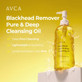 AVCA Korean Blackhead Remover Cleansing Oil 10.14 Fl.Oz.(300Ml) - Oil Cleanser for Face, Makeup Blackhead Remover, Normal & Oily Skin, Face Pore