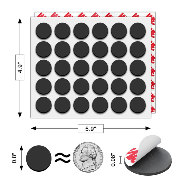 Round Magnets with Adhesive Backing, 240 Pieces Adhesive Circle Magnetic Tape (Diameter 0.8’’ x 0.08”) Anisotropy Magnets Dots for DIY Craft Art