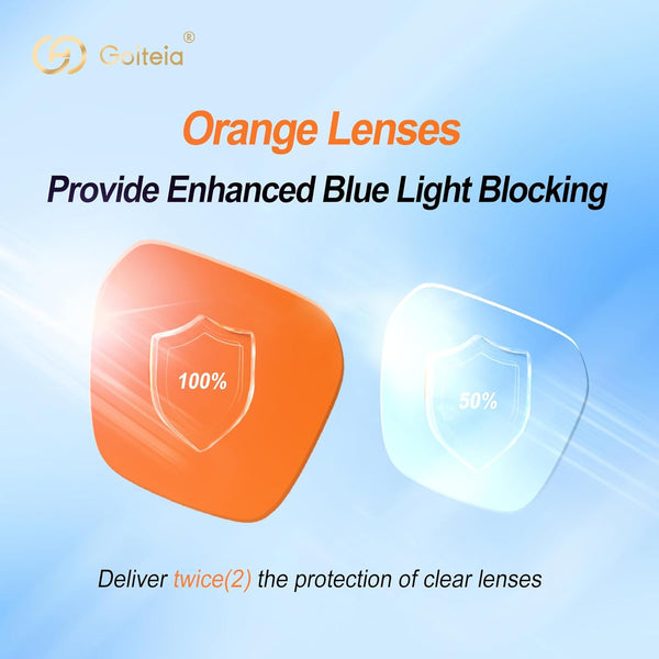 Goiteia Blue Light Blocking Glasses-Orange/Pink/Red Blue Light Glasses for Men Women, Easier Sleep and Migraine Relief