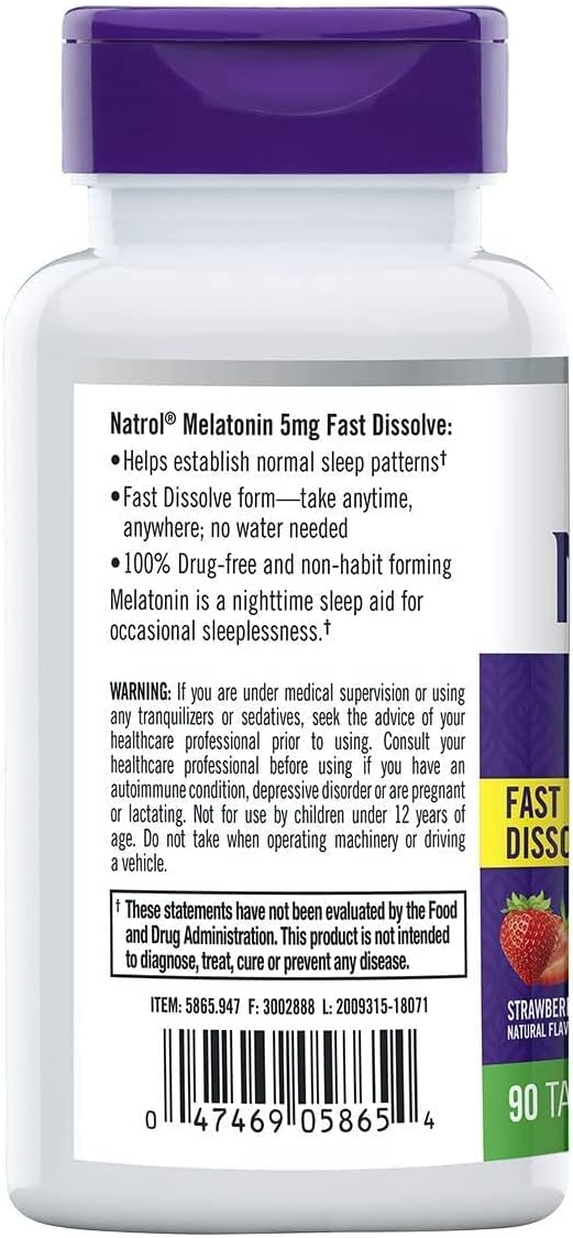 Natrol Melatonin 5 Mg Fast Dissolve Sleep Support Tablet - 90 per Pack - 2