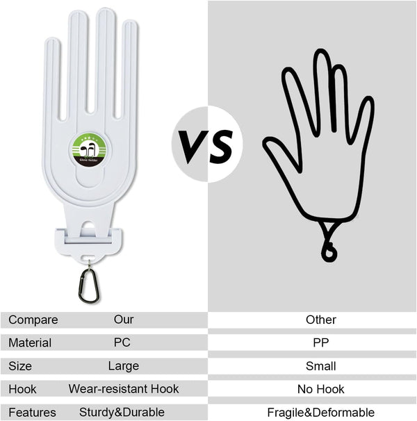 Golf Glove Holder Stretcher, 2PCS Durable Glove Support Frame Dryer Shaper Tool Accessories for Sports Gloves Maintenance, White, One Size
