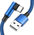 USB C Cable 90 Degree Right Angle[2Pack 10FT], USB a to Type C Nylon Braided Fast Charging Cable for Samsung Galaxy S22 Ultra/S22+/S22/S21, Note