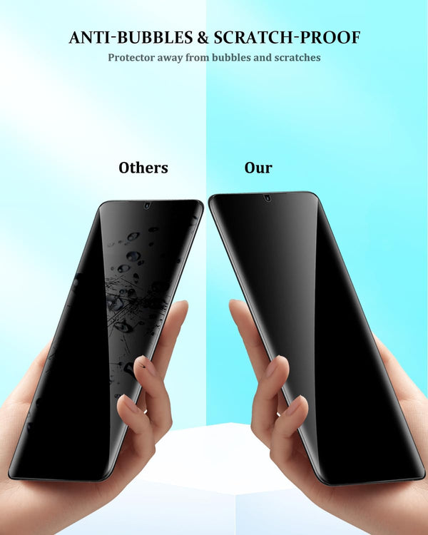 Compatible for Samsung Galaxy S24 Ultra Privacy Screen Protector Tempered Glass with Camera Lens Protector, Support Fingerprint ID Anti-Spy