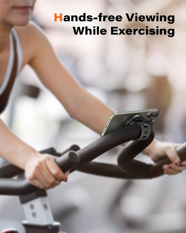 A2C Gym Fitness Phone Mount for Magsafe - 17 N52 Strong Magnets Stable and Secure Phone Mount with Adjustable Strap, Compatible with Gym