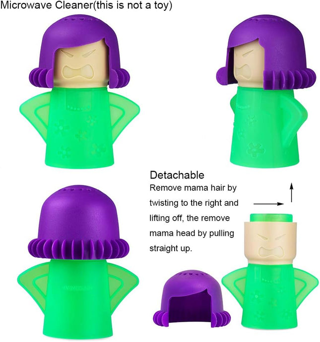 Angry Mama Microwave Oven Steam Cleaner, Angry Mom Microwave Cleaner, Just Add Vinegar and Water, Cut Cleaning Time by H