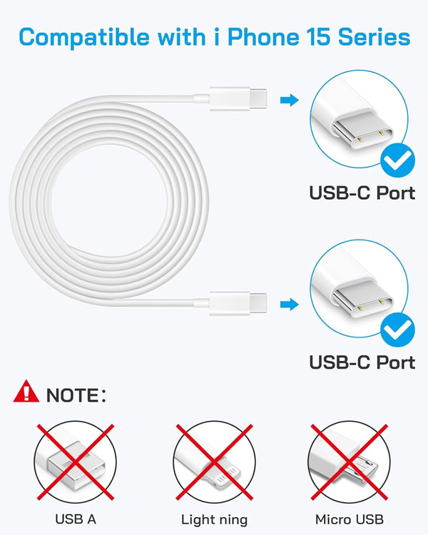 I Phone 16 15 Charger Fast Charging - 20W PD Fast Charger Block with 6Ft USB C Cable for I Phone 16/15 Series, I Pad Pro/Air/Mini, Galaxy S23,