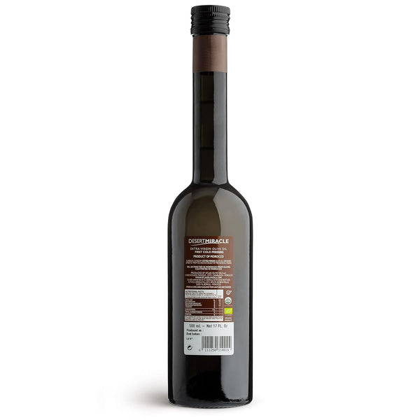 DESERT MIRACLE Cold Pressed Polyphenol Rich Moroccan Olive Oil, Extra Virgin Olive Oil with High Polyphenols, Organic, First Cold Pressed EVOO