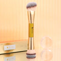 Ducare Foundation Brush Contour Bronzer Makeup Brush Double Ended Self Tanner Brush Sculpting Brush for Blending Liquid Powder Concealer Cream