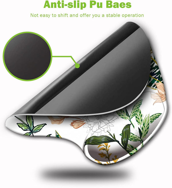 Ergonomic Mouse Pad with Wrist Support, Cute Mouse Pads with Non-Slip PU Base for Home Office Working Studying Easy Typing & Pain Relief Beautiful