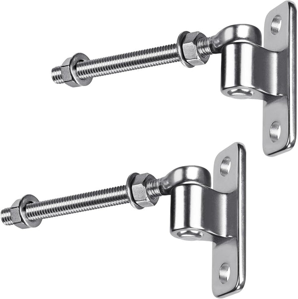 304 Stainless Steel Heavy Duty Gate Hinges, 6'' J Bolt Gate Hinge with Dia M12, 4Pack Welded Hinge for Farm Gate, One Piece Molded Gate Hinge for