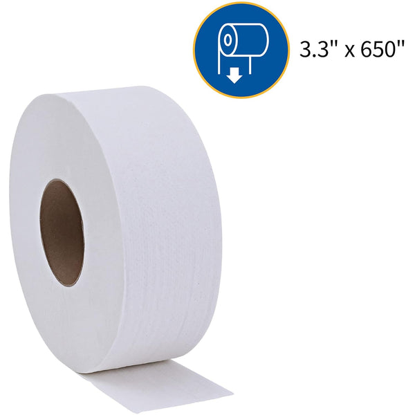 Genuine Joe 2-Ply Jumbo Roll Dispnsr Bath Tissue, Model:Gjo2565012