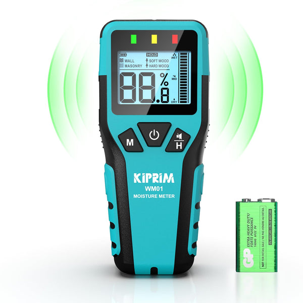 Kiprim Pinless Moisture Meter Home Moisture Level Tester Damp Meter for Floor,Wood, Walls, Concrete â Accurate Non-Destructive Testing Moisture