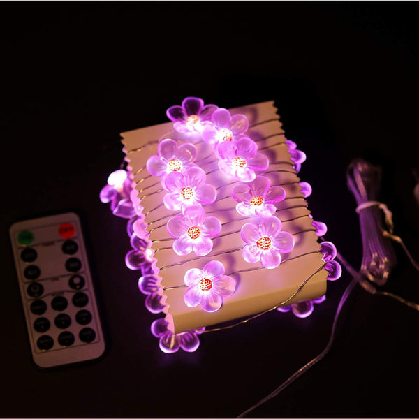 Flower String Lights?Fairy Pink Cherry Blossom String Lights 21Ft 40 Leds Waterproof USB Plug in Fun Room Lights for Spring, Nursery, Wedding,