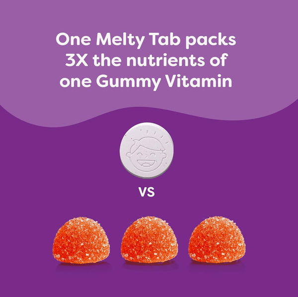 Renzo'S Picky Eater Kids Multivitamin with Iron, Dissolving Kids Vitamins with Vitamin D3 & K2 and More, 60 Sugar-Free Melty Tabs, Cherry Moâ