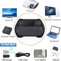 BL Mini Wireless Keyboard Remote Control with Touchpad Mouse Combo, Backlit 2.4Ghz Mini Keyboard Wireless USB Dongle Rechargeable Li-Ion Battery