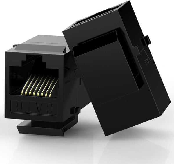 Rj45 Coupler Keystone Jack Ethernet Coupler Female to Female Cat6 Coupler 25 Pack Black