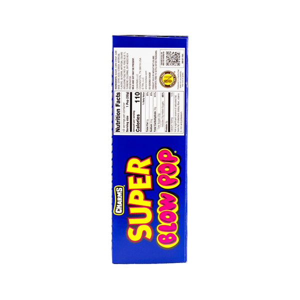 Charms Super Blow Pop Lollipops - Dual Candy and Gum Suckers - Bulk Treats for Kids and Adults - Assorted Flavors, 48 Count